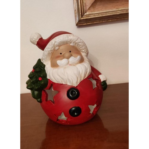 babbo natale porta candela 