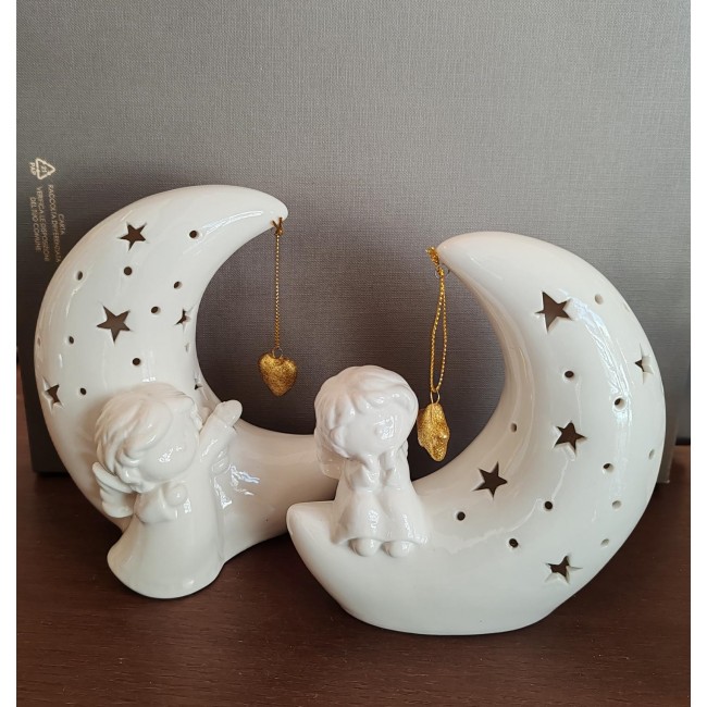 Bomboniera angioletto su luna con led
