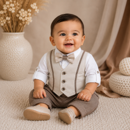 Nazareno Gabrielli Completo bimbo estivo beige tortora