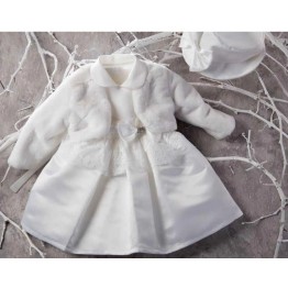 abito bimba con pizzo e pelliccia
