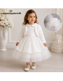abito bimba invernale con pizzo e tulle Abito bimba invernale con pizzo e tulle