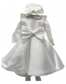 abito bimba panna con pelliccia beige