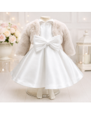 Nazareno Gabrielli Abito bimba panna con pelliccia beige Nazareno Gabrielli Abito bimba panna con pelliccia beige