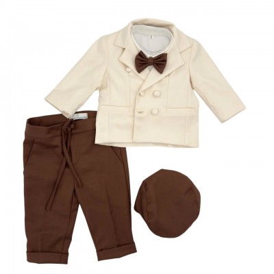 abito bimbo marrone avorio