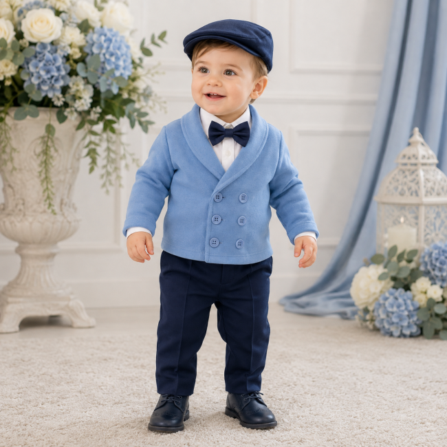 Nazareno Gabrielli Abito bimbo con cardigan blu Nazareno Gabrielli Abito bimbo con cardigan blu