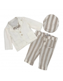 Abito completo per bimbo in lino beige