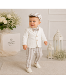 Abito completo per bimbo in lino beige