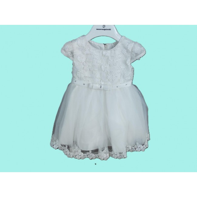 Abito bimba con strass e macramè