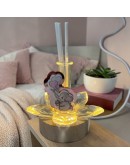 profumatore fiore cristallo con elefante rosa celeste e led profumatore fiore cristallo con elefante rosa celeste e led