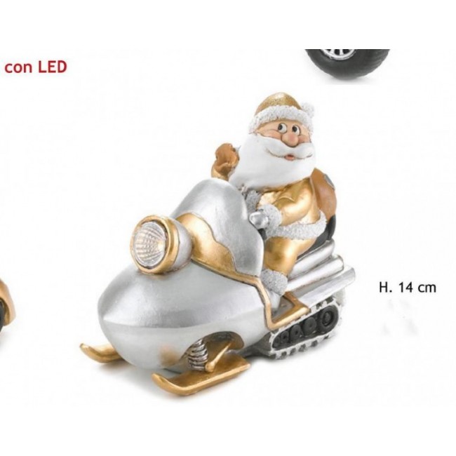 Babbo su moto slitta con led Babbo su moto slitta con led