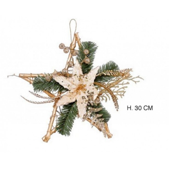 Stella oro per natale 30 cm Stella oro per natale 30 cm