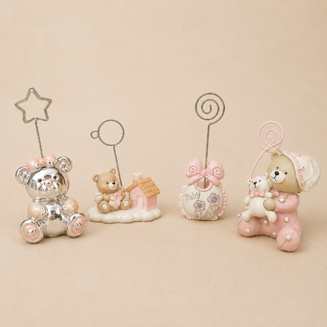 Bomboniere outlet in offerta clip in resina rosa Bomboniere outlet in offerta clip in resina rosa