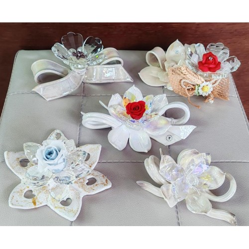 offerta fiori farfalle in cristallo porcellana