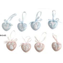 cuore applicazione baby rosa celeste