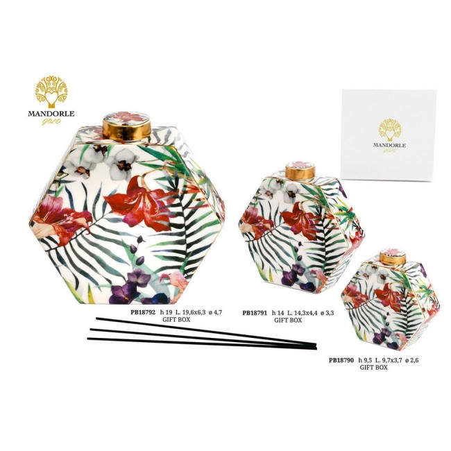 Bomboniera profumatore esagonale fiori vivaci Bomboniera profumatore esagonale fiori vivaci