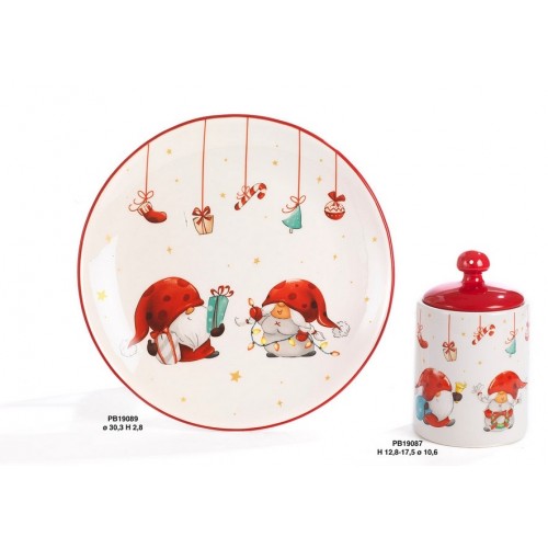 piatto dolci natalizio con gnomi piatto dolci natalizio con gnomi