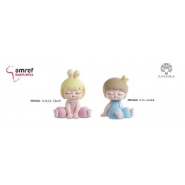 bomboniera solidale bimbo con corona bimba coniglietta