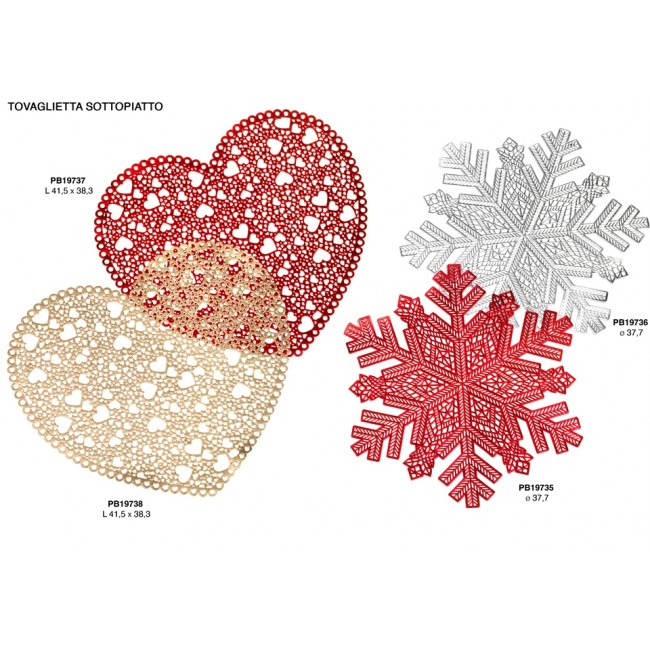 Sottopiatto cuore fiocco di neve Sottopiatto cuore fiocco di neve