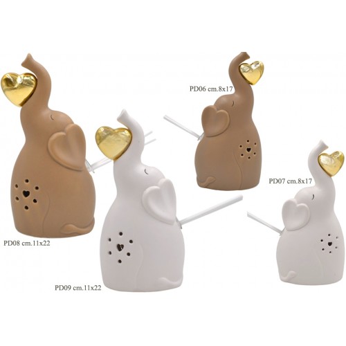 profumatore elefante con led e cuore oro profumatore elefante con led e cuore oro