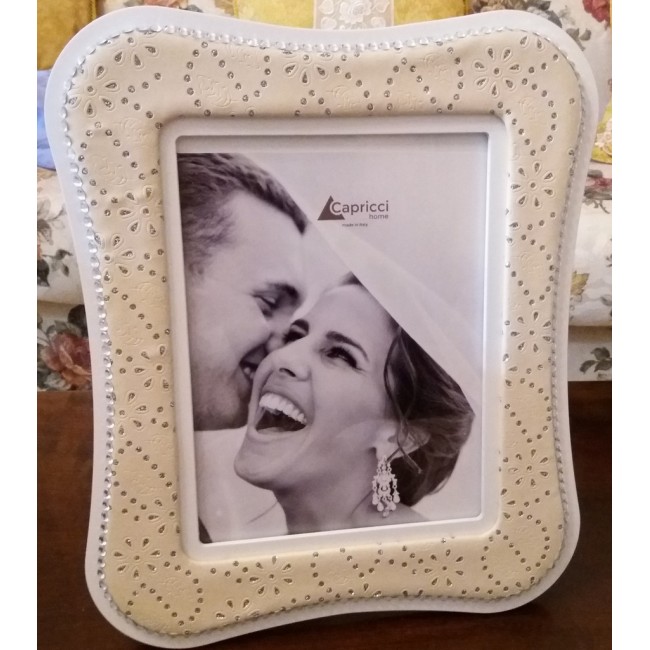 Portafoto grande in ecopelle beige