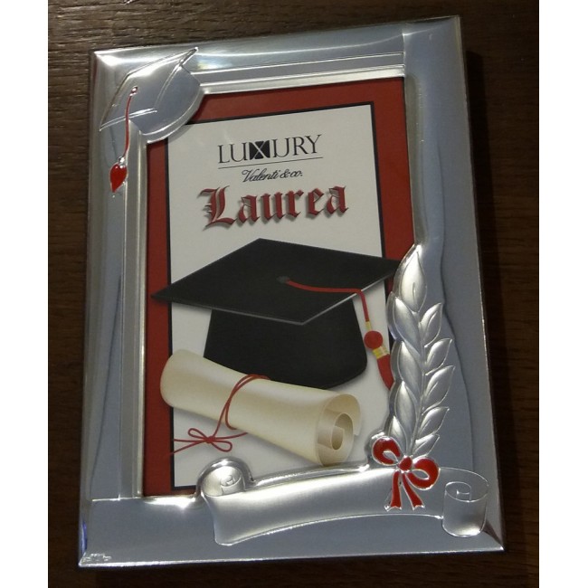 Bomboniera portafoto laurea in argento piccolo 