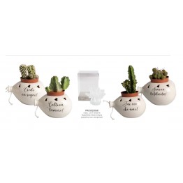 vaso porta pianta palloncino cuore bianco