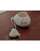 vaso porta pianta palloncino cuore bianco