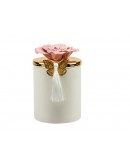 Harmony Bomboniera porta candela profumata grande con fiore rosa in offerta