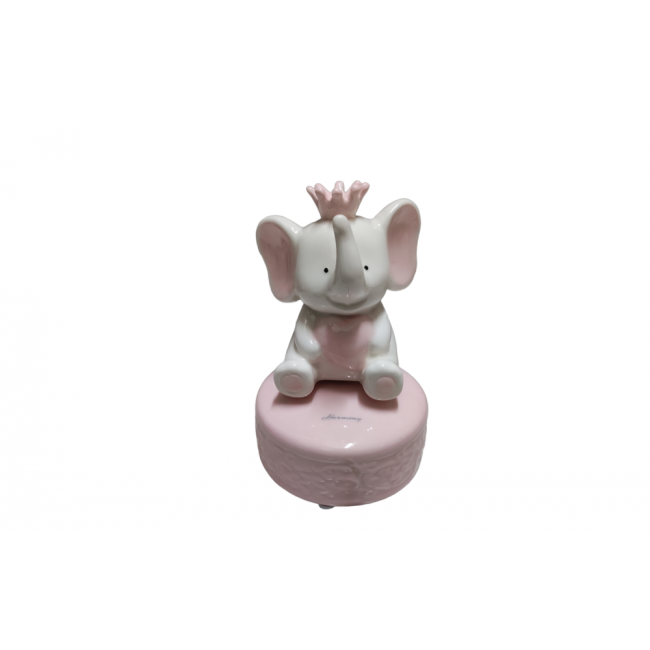 Bomboniera carillon orsetto elefante rosa