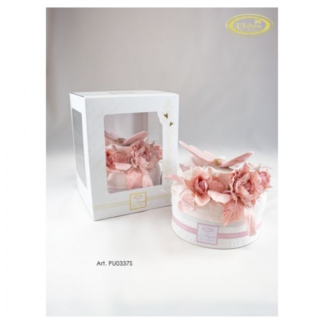Bomboniera farfalla rosa su sacco pouf grande Bomboniera farfalla rosa su sacco pouf grande