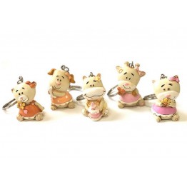 portachiavi con teneri animaletti rosa