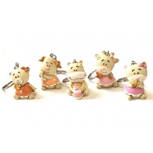 portachiavi con teneri animaletti rosa