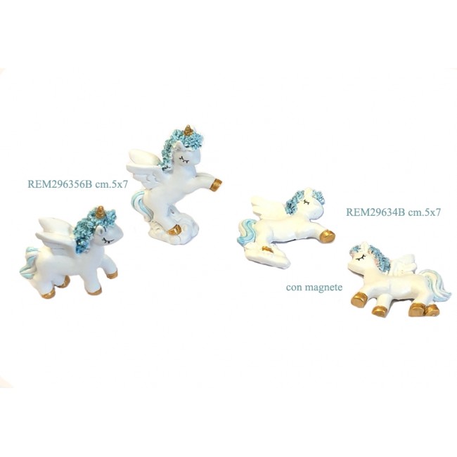 Bomboniera magnete unicorno celeste