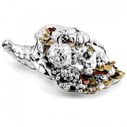 cornucopia grande con frutta e soldi