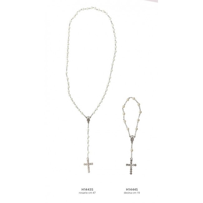 Bomboniera rosario con perle e strass Bomboniera rosario con perle e strass