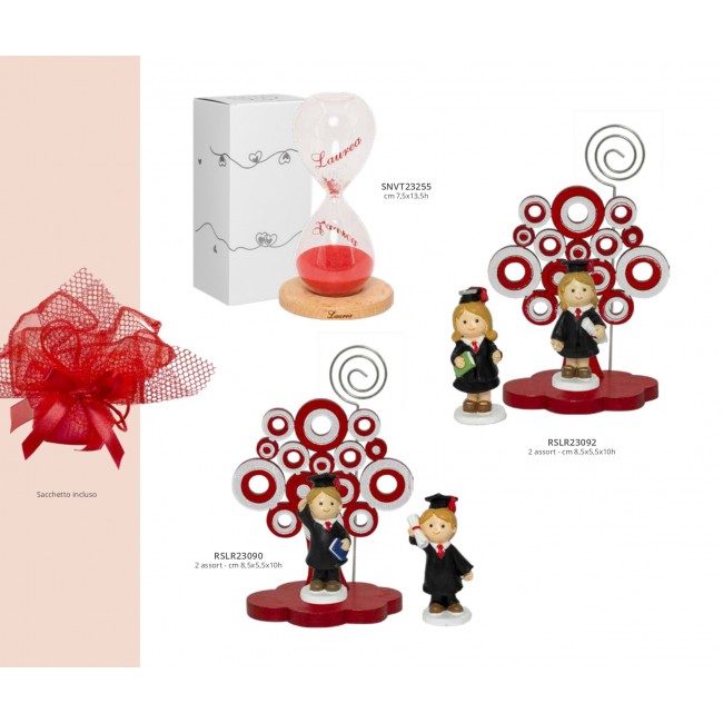 Bomboniera bimbo bimba clip laurea con albero
