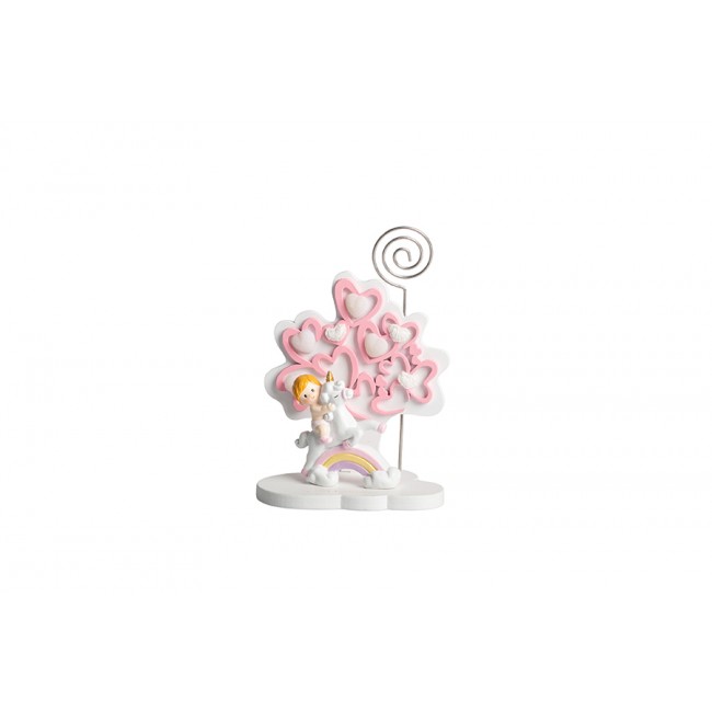 Bomboniera albero con bimbo bimba su unicorno