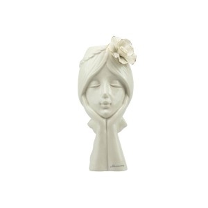 vaso ragazza lady con viso tra le mani con fiore in offerta