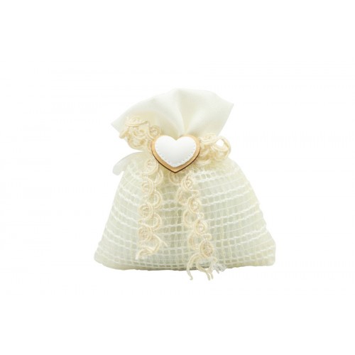 sacchetto portaconfetti segnaposto con cuore 