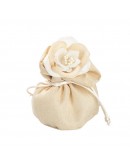 sacchetto segnaposto con fiore