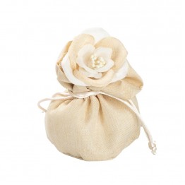 sacchetto segnaposto con fiore