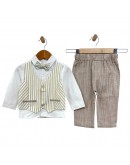 abito per bimbo senza giacca celeste beige cotone abito per bimbo senza giacca celeste beige cotone
