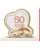 cuore con fedi polistirolo anniversario