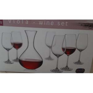 set calici con decanter in cristallo