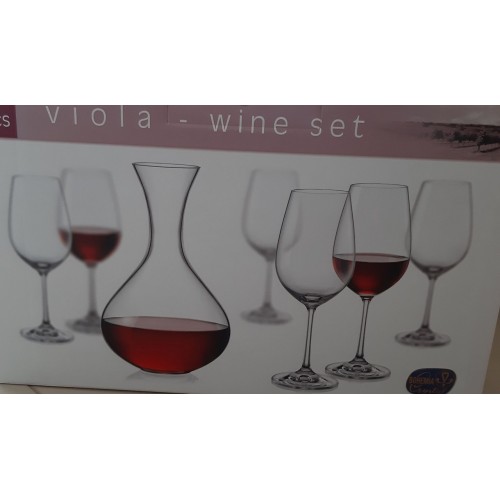 set calici con decanter in cristallo set calici con decanter in cristallo