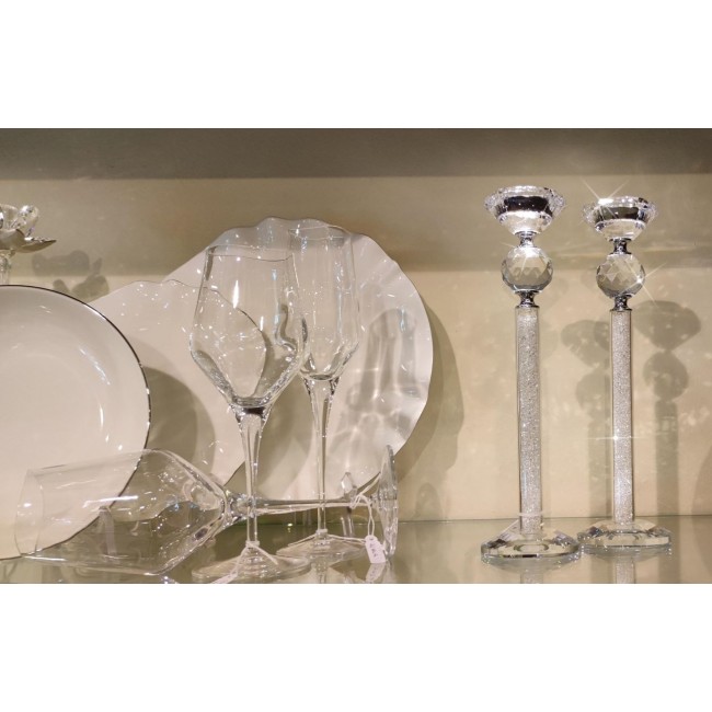 Bomboniera coppia candelieri grandi in cristallo harmony