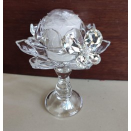 candeliere fiore di loto con farfalla cristallo