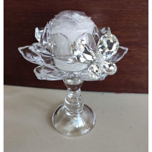 candeliere fiore di loto con farfalla cristallo