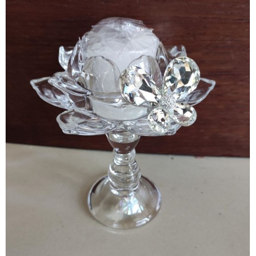 candeliere fiore di loto con farfalla cristallo candeliere fiore di loto con farfalla cristallo