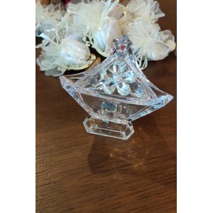 Alzatina Scatola triangolare con fiore cristallo harmony 